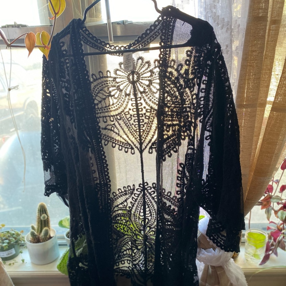 Black Lace Kimono